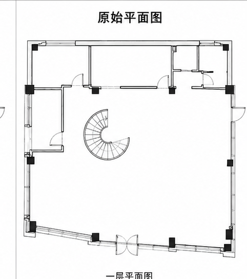京鲁菜馆一层原始平面图
